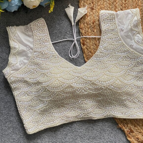 PEARL DESIGN BLOUSE - Picture 3 of 4